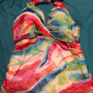 Lauren Ralph Lauren Colorful Tankini, Size 14